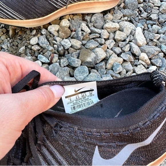 Nike Free Transform Flyknit Running Sneakers Black Gray Lace Up Size 9 Women - Picture 10 of 13